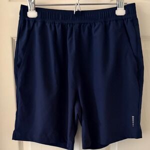 Balance Collection Mens Navy Blue Active Shorts Small 7in Inseam Zippered Pocket
